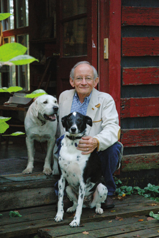 Ted Kooser and friends at his home near Garland. UNL Publications and Photography.
