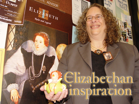 ELIZABETH RESEARCHER - Carole Levin, Cather professor of history, holds a rubber duck designed to look like Queen Elizabeth I. Levin...